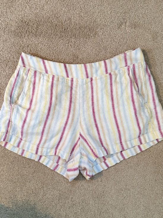 GAP Pants - GAP White linen shorts Women's multicolored Striped Shorts